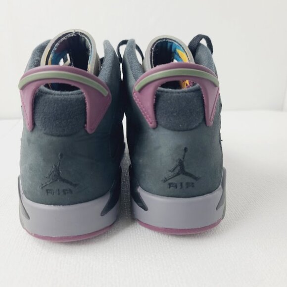 Jordan Girl's Black Purple 6 Retro GS Bordeaux 384665-063 Mid-Top Sneaker Sz 4.5 - Picture 4 of 9
